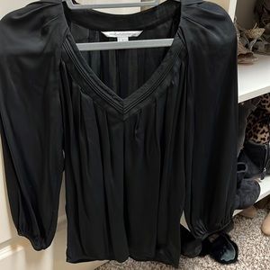 Diane Von Furstenberg black silk blouse, size 2